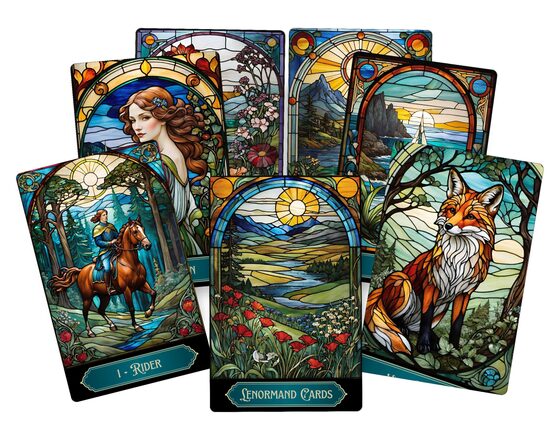 Stained Glass Lenormand cards